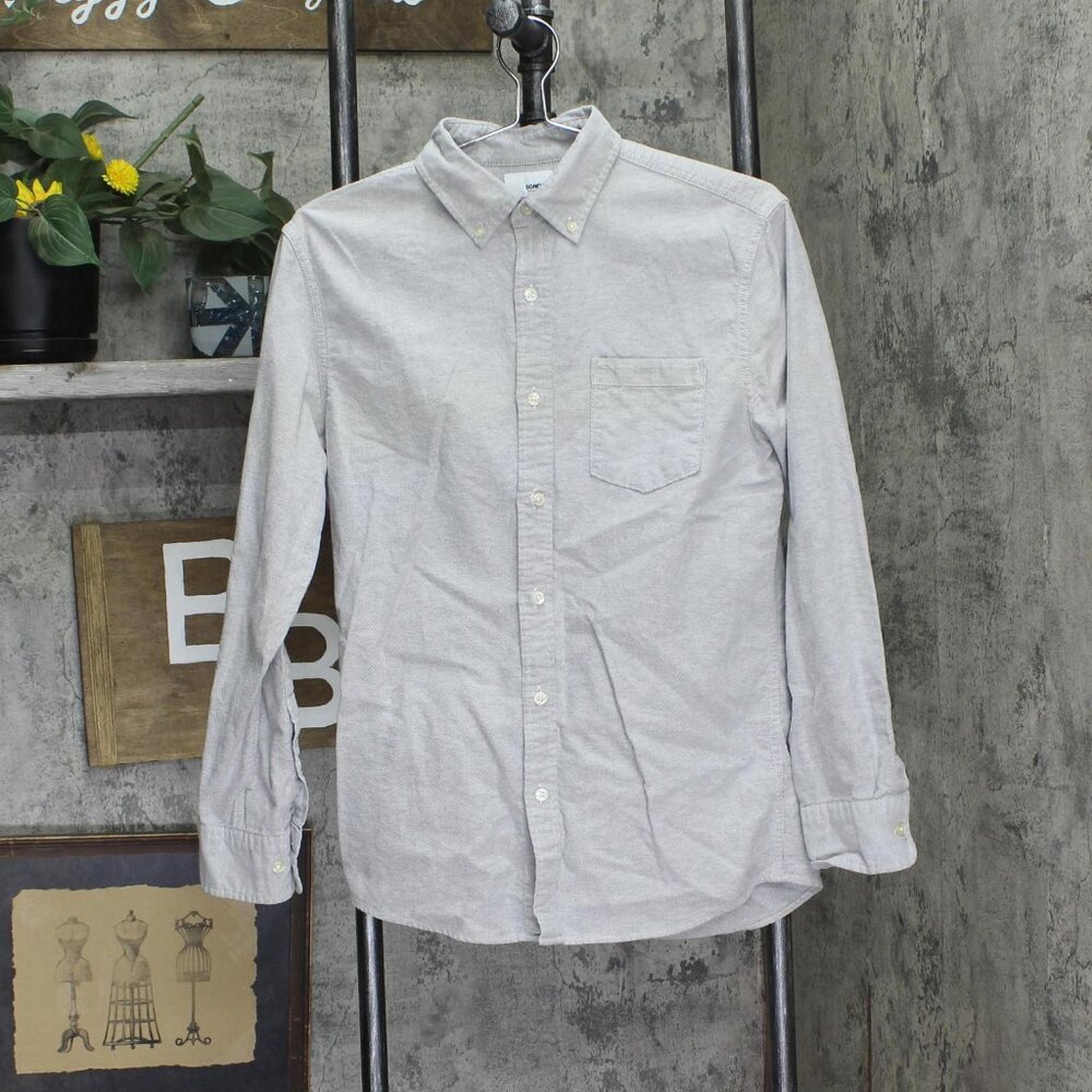 Sonoma Mens Long Sleeve Cotton Modern Fit Dress Shirt Gray` S - Picture 1 of 6